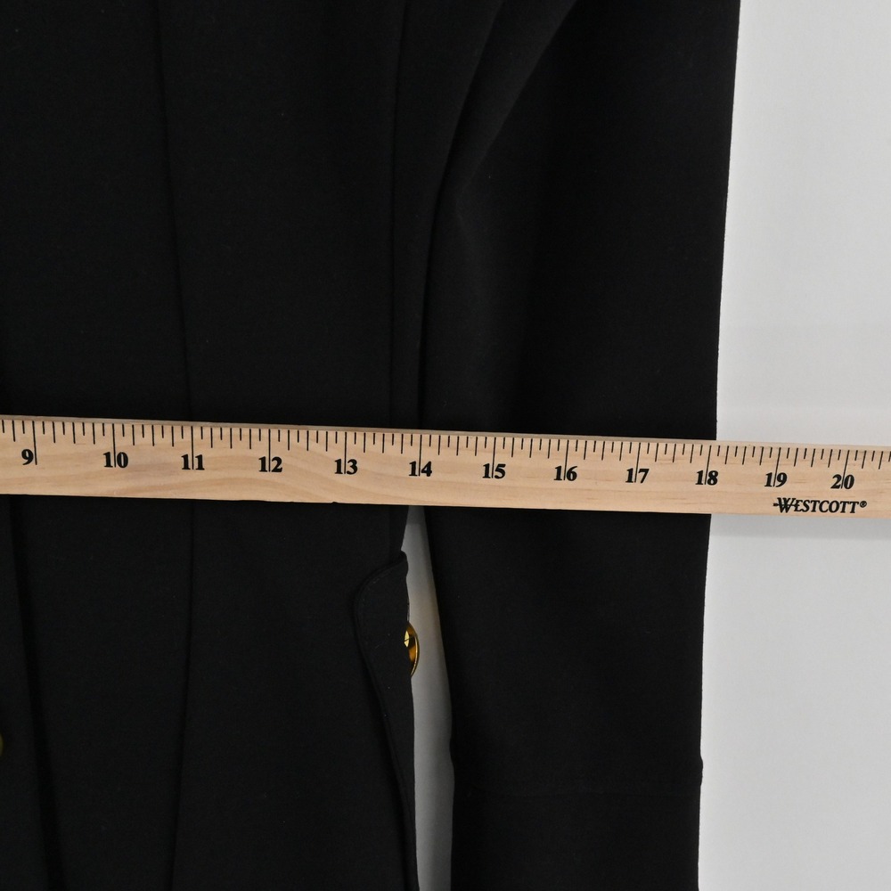Vintage Military Maxi Coat Womens Size S Black Gold Button Dark Academia Wool - Picture 6 of 11